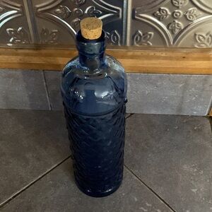 Blue Glass Decorative Bottle